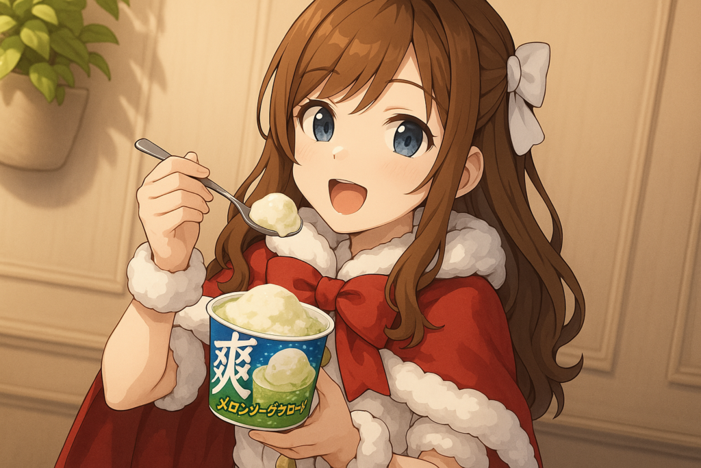 爽 メロンソーダフロート 食べた