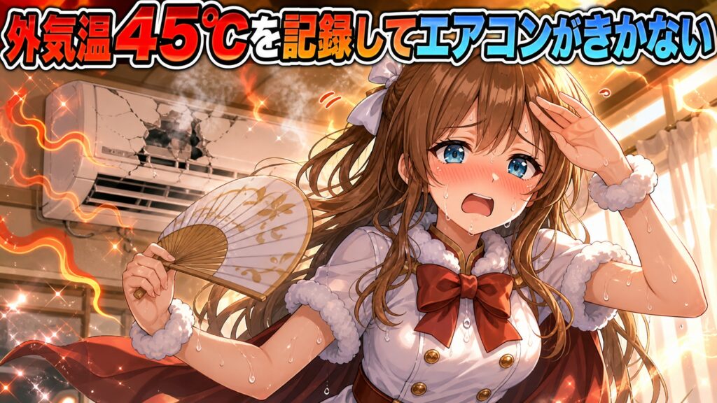 外気温45℃を記録してエアコンがきかない