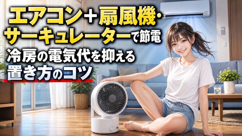 エアコン＋扇風機・サーキュレーターで節電｜冷房の電気代を抑える置き方のコツ