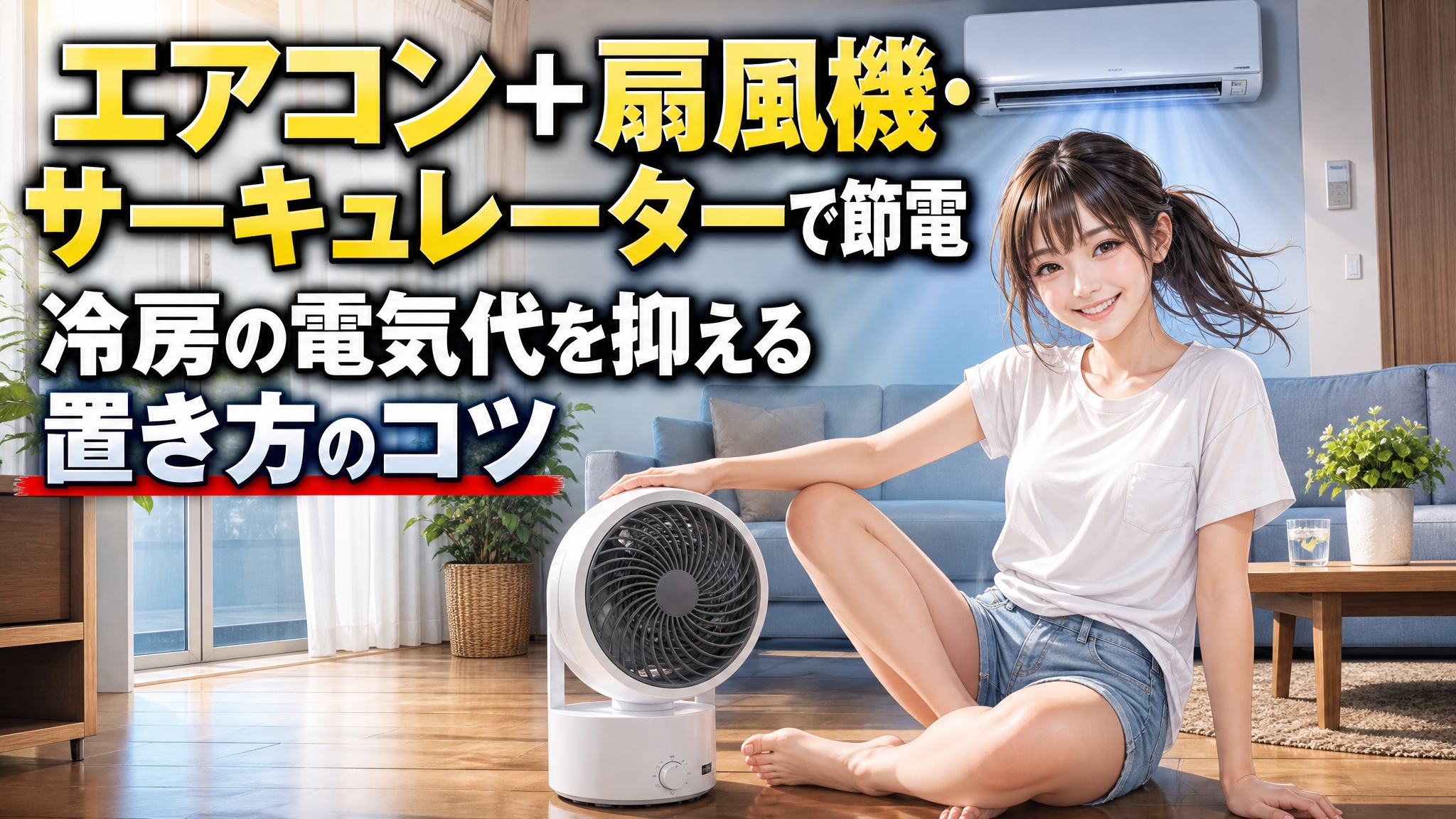 エアコン＋扇風機・サーキュレーターで節電｜冷房の電気代を抑える置き方のコツ