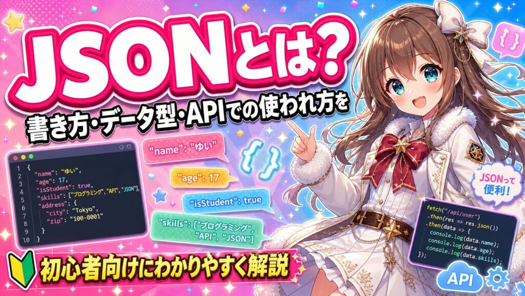 JSONとは？書き方・データ型・APIでの使われ方を初心者向けにわかりやすく解説