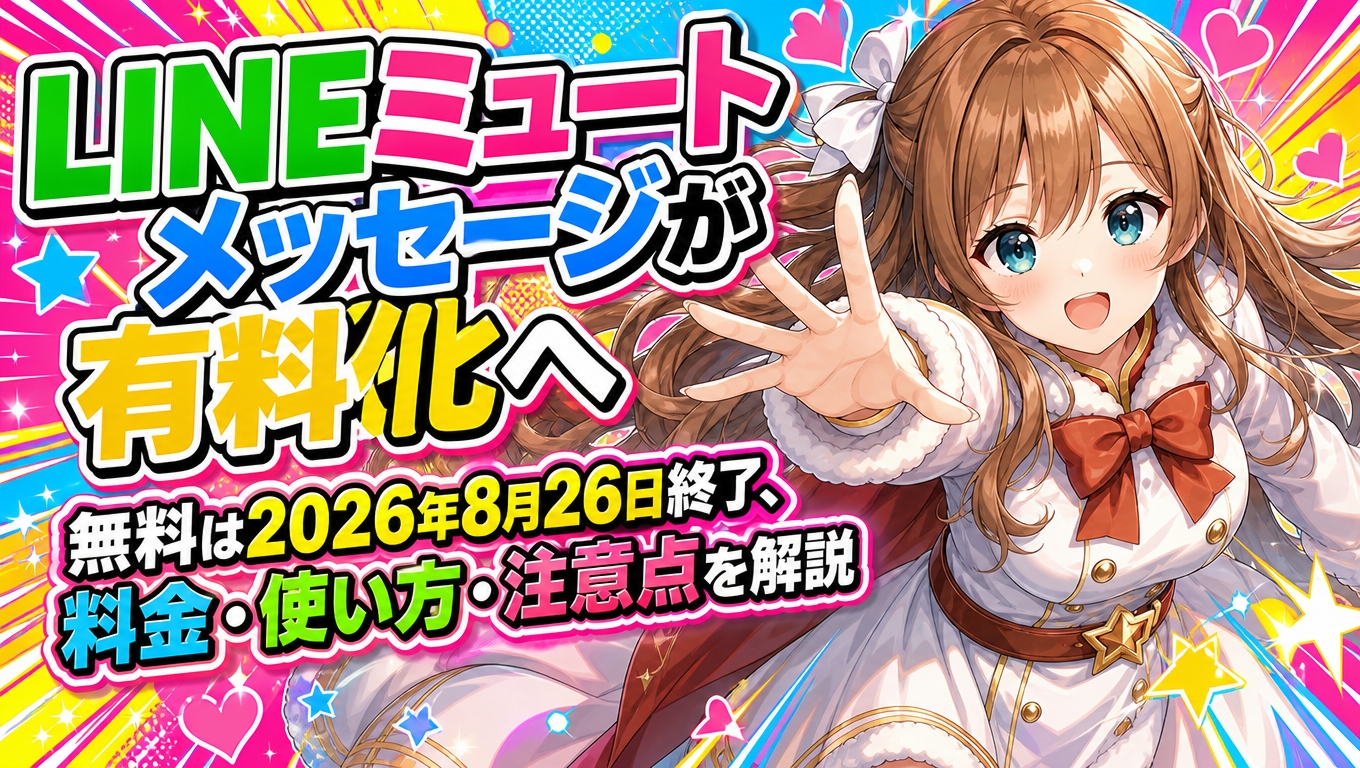 LINEミュートメッセージが有料化へ｜無料は2026年8月26日終了、料金・使い方・注意点を解説