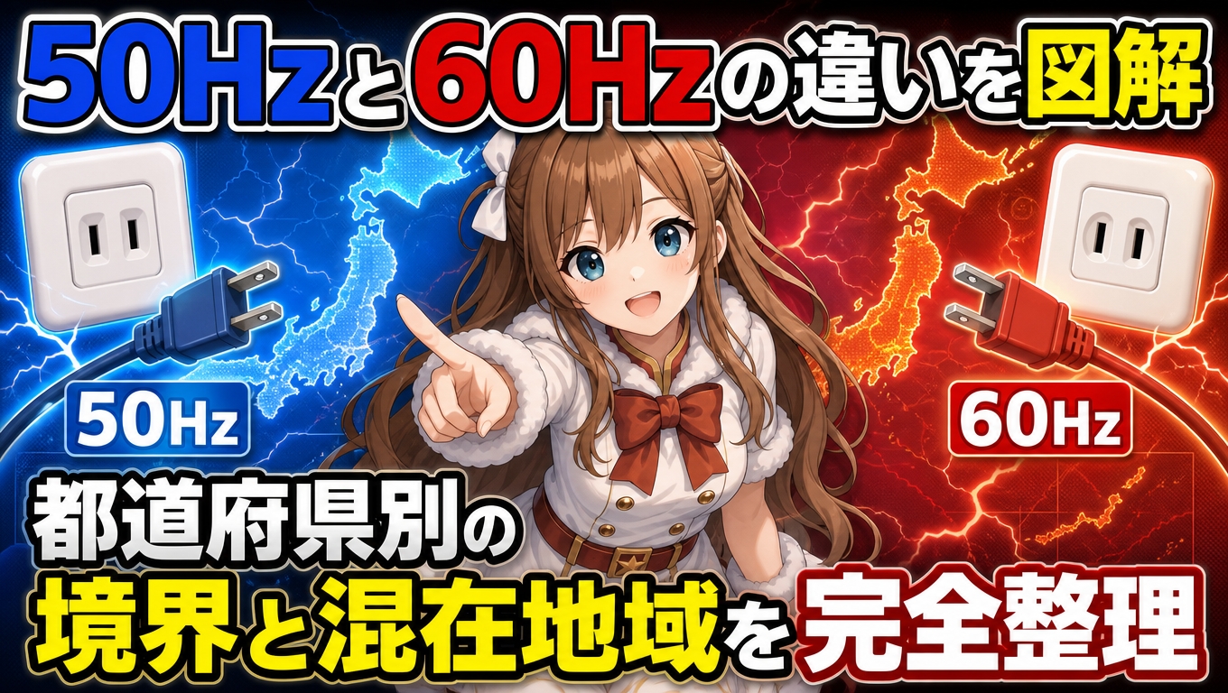 50Hzと60Hzの違いを図解｜都道府県別の境界と混在地域を完全整理