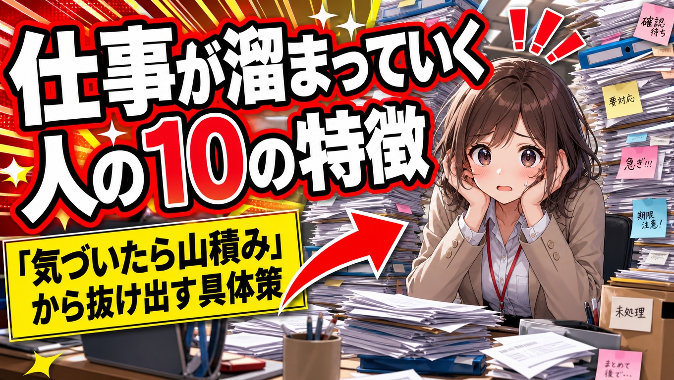 仕事が溜まっていく人の10の特徴｜「気づいたら山積み」から抜け出す具体策