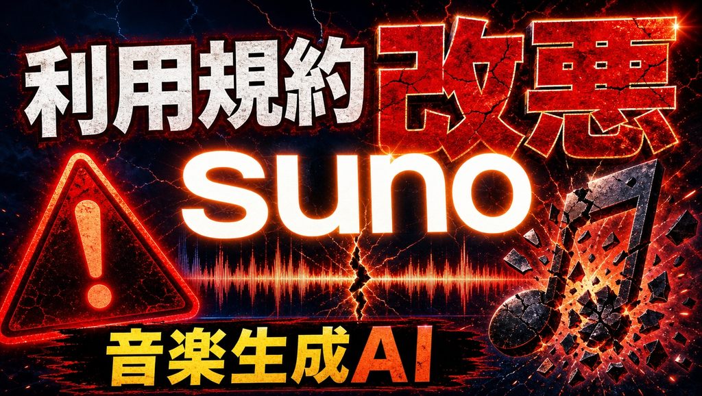 音楽生成AI『suno』が利用規約を大幅改悪