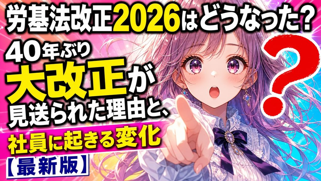 労基法改正2026はどうなった？40年ぶり大改正が見送られた理由と、社員に起きる変化【最新版】