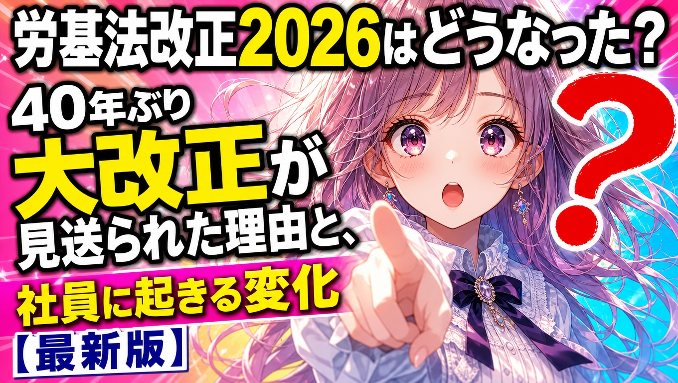 労基法改正2026はどうなった？40年ぶり大改正が見送られた理由と、社員に起きる変化【最新版】