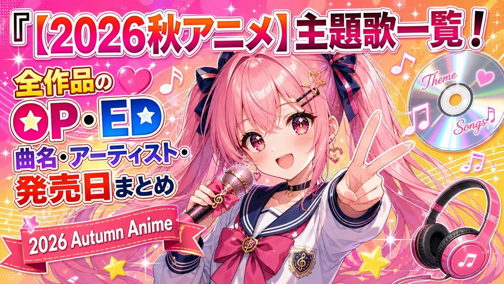 【2026秋アニメ】主題歌一覧！全作品のOP・ED曲名・アーティスト・発売日まとめ