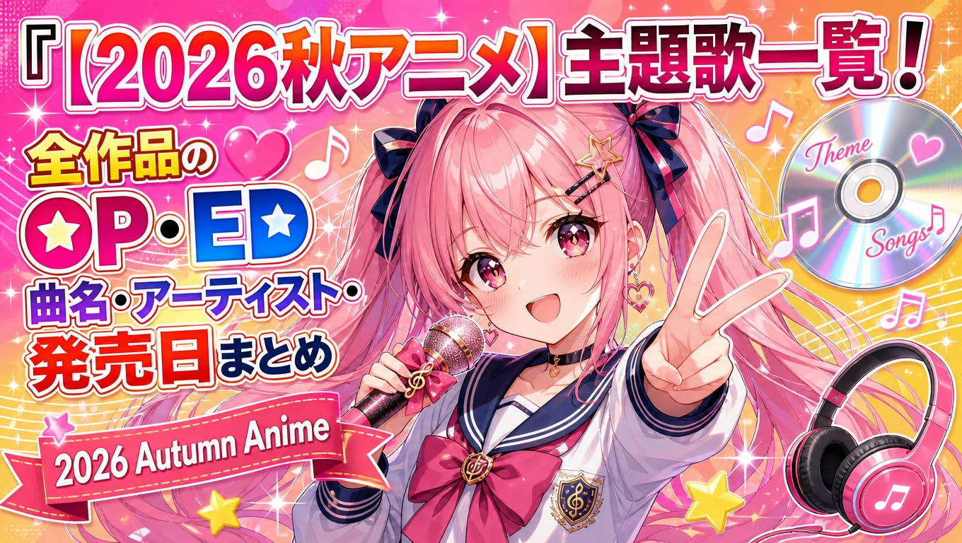 【2026秋アニメ】主題歌一覧！全作品のOP・ED曲名・アーティスト・発売日まとめ